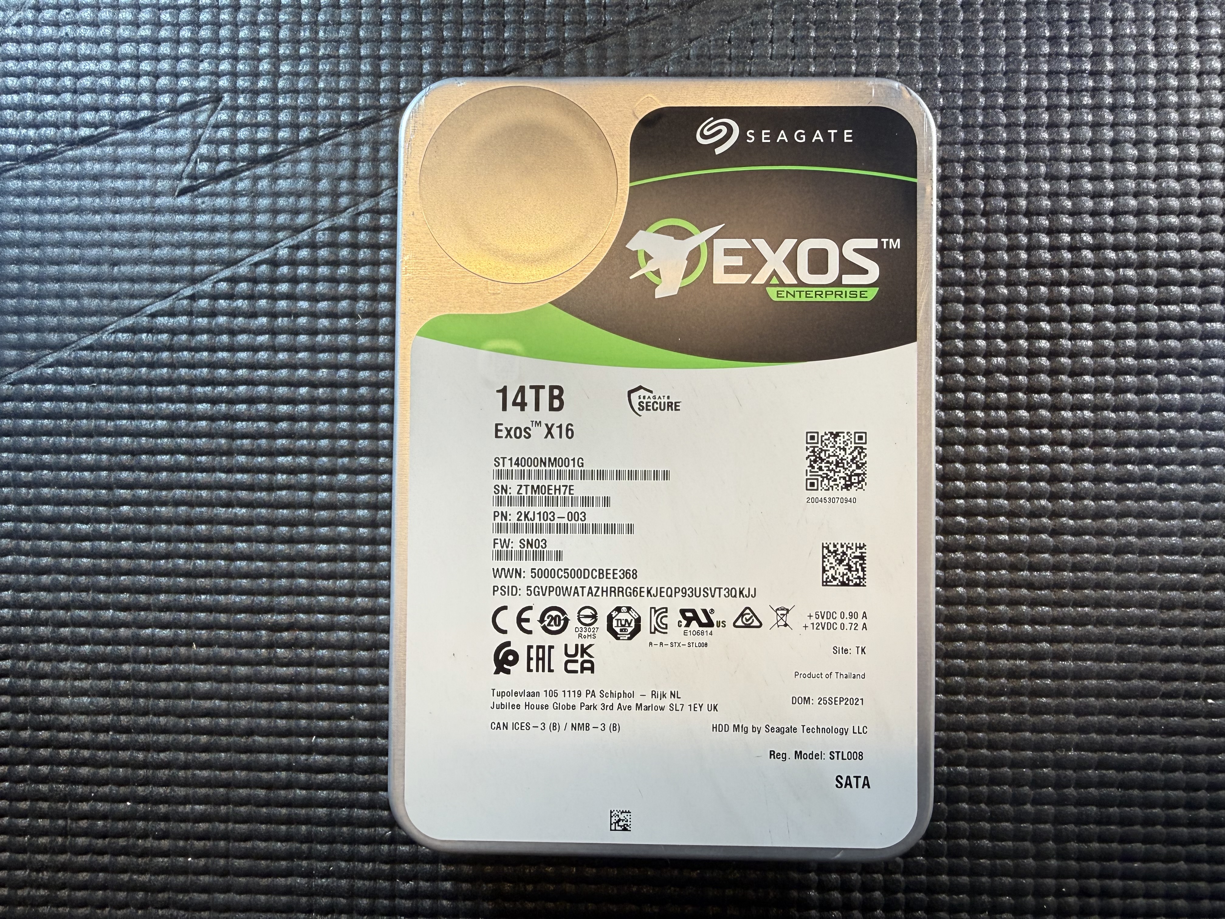 14TB Seagate Exos X16 - SATA 7200RPM - Great drive health!