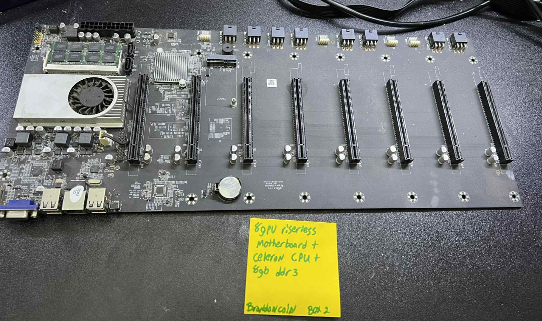 8 GPU Riserless motherboard + CPU + Ram